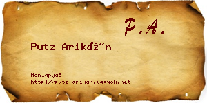 Putz Arikán névjegykártya